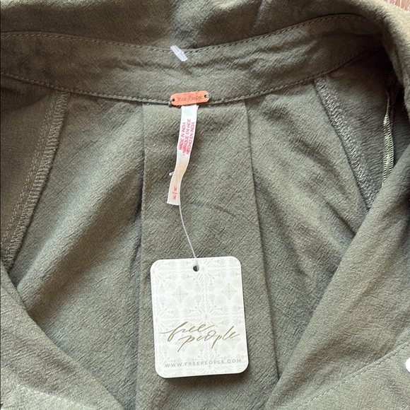 NWT Free People Ronnie Poplin Mini Dress - green - Picture 2 of 8